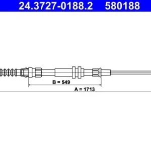 Cięgło, hamulec postojowy ATE 24.3727-0188.2 Dostępne od ręki