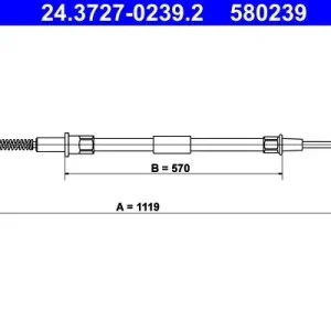 Cięgło, hamulec postojowy ATE 24.3727-0239.2 Ekspresowa dostawa