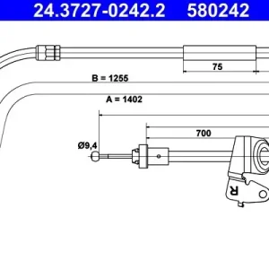 Cięgło, hamulec postojowy ATE 24.3727-0242.2 Darmowa dostawa