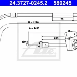 Cięgło, hamulec postojowy ATE 24.3727-0245.2 Tani
