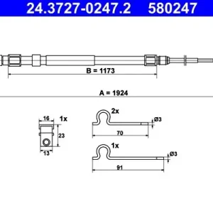 Cena promocyjna Cięgło, hamulec postojowy ATE 24.3727-0247.2