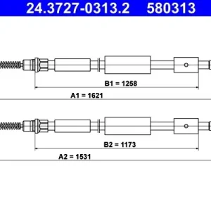 Cięgło, hamulec postojowy ATE 24.3727-0313.2 Sprawdź teraz