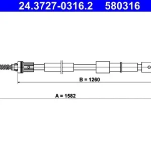 Cięgło, hamulec postojowy ATE 24.3727-0316.2 Popularny