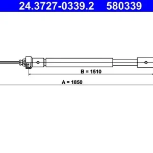 Cięgło, hamulec postojowy ATE 24.3727-0339.2 Premium