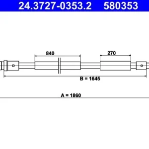 Cięgło, hamulec postojowy ATE 24.3727-0353.2 Popularny