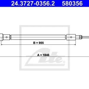 Cięgło, hamulec postojowy ATE 24.3727-0356.2 Premium