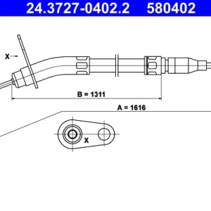 Cięgło, hamulec postojowy ATE 24.3727-0402.2 Zamów dziś