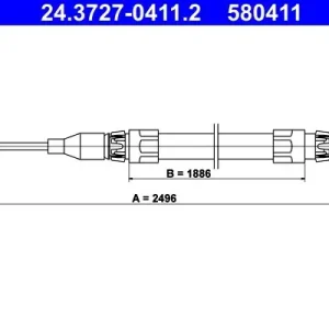 Cięgło, hamulec postojowy ATE 24.3727-0411.2 Dodaj do koszyka