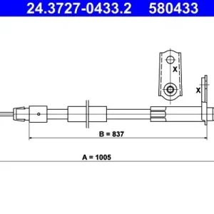 Cięgło, hamulec postojowy ATE 24.3727-0433.2 Nowość