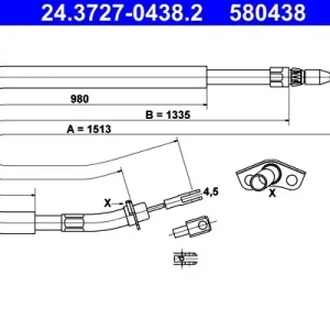 Cięgło, hamulec postojowy ATE 24.3727-0438.2 Ograniczona ilość