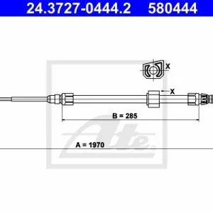 Cięgło, hamulec postojowy ATE 24.3727-0444.2 Darmowy zwrot