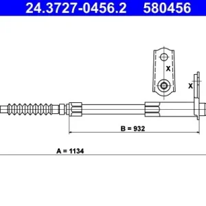 Cięgło, hamulec postojowy ATE 24.3727-0456.2 Ekspresowa dostawa
