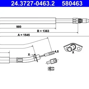 Cięgło, hamulec postojowy ATE 24.3727-0463.2 Dodaj do koszyka