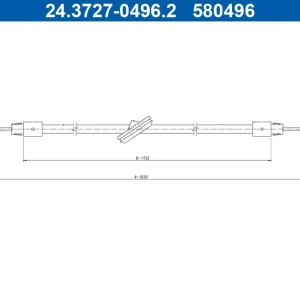 Cięgło, hamulec postojowy ATE 24.3727-0496.2 Bestseller