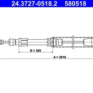 Cięgło, hamulec postojowy ATE 24.3727-0518.2 Bezpieczna płatność