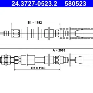 Cięgło, hamulec postojowy ATE 24.3727-0523.2 Szybka dostawa