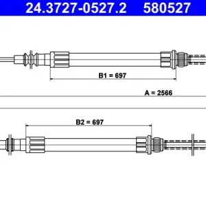 Cięgło, hamulec postojowy ATE 24.3727-0527.2 Tani