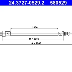Cięgło, hamulec postojowy ATE 24.3727-0529.2 Bestseller