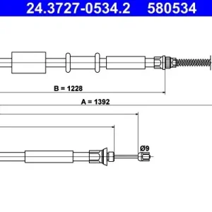 Cięgło, hamulec postojowy ATE 24.3727-0534.2 Ostatnie sztuki