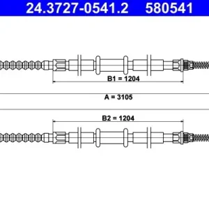 Cięgło, hamulec postojowy ATE 24.3727-0541.2 Ograniczona ilość