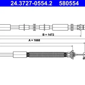 Cięgło, hamulec postojowy ATE 24.3727-0554.2 Taniej