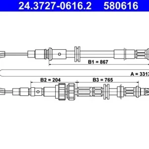 Cięgło, hamulec postojowy ATE 24.3727-0616.2 Dodaj do koszyka