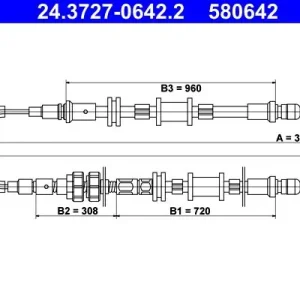 Cięgło, hamulec postojowy ATE 24.3727-0642.2 Kup online