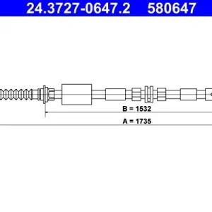 Cięgło, hamulec postojowy ATE 24.3727-0647.2 Hit cenowy