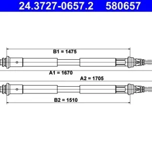 Cięgło, hamulec postojowy ATE 24.3727-0657.2 Kup teraz