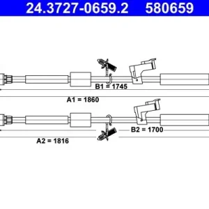 Cięgło, hamulec postojowy ATE 24.3727-0659.2 Niska cena