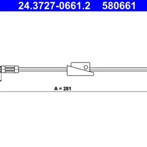 Cięgło, hamulec postojowy ATE 24.3727-0661.2 Łatwy zwrot
