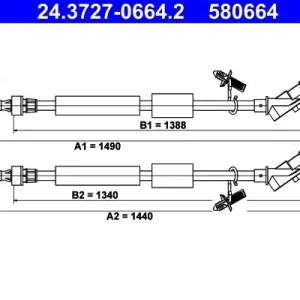 Cięgło, hamulec postojowy ATE 24.3727-0664.2 Wysoka jakość