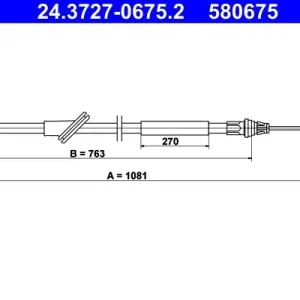 Cięgło, hamulec postojowy ATE 24.3727-0675.2 Rabat