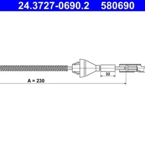 Bezpieczna płatność Cięgło, hamulec postojowy ATE 24.3727-0690.2