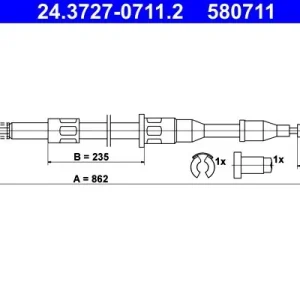 Cięgło, hamulec postojowy ATE 24.3727-0711.2 Rabat