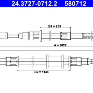 Cięgło, hamulec postojowy ATE 24.3727-0712.2 Rabat