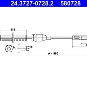 Cięgło, hamulec postojowy ATE 24.3727-0728.2 Kup online