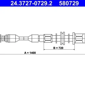 Cięgło, hamulec postojowy ATE 24.3727-0729.2 Premium