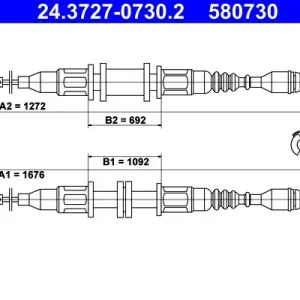 Cięgło, hamulec postojowy ATE 24.3727-0730.2 Nie przegap