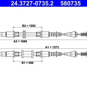 Cięgło, hamulec postojowy ATE 24.3727-0735.2 Hit sprzedaży