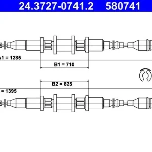 Cięgło, hamulec postojowy ATE 24.3727-0741.2 Bezpieczna płatność