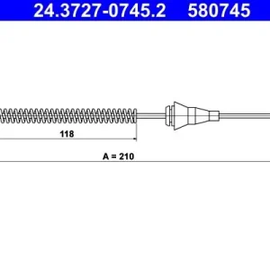 Cięgło, hamulec postojowy ATE 24.3727-0745.2 Ograniczona ilość