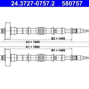 Cięgło, hamulec postojowy ATE 24.3727-0757.2 Popularny
