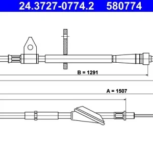 Cięgło, hamulec postojowy ATE 24.3727-0774.2 Szybka dostawa