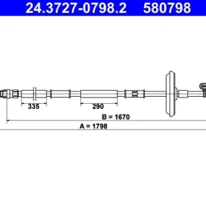 Cięgło, hamulec postojowy ATE 24.3727-0798.2 Tani