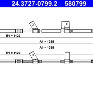 Cięgło, hamulec postojowy ATE 24.3727-0799.2 Bestseller