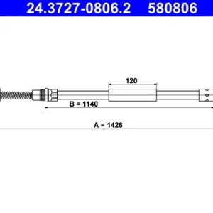 Cięgło, hamulec postojowy ATE 24.3727-0806.2 Hit cenowy