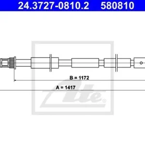 Cięgło, hamulec postojowy ATE 24.3727-0810.2 Łatwy zwrot