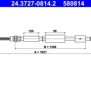 Cięgło, hamulec postojowy ATE 24.3727-0814.2 Nowy