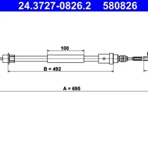 Cięgło, hamulec postojowy ATE 24.3727-0826.2 Darmowa dostawa